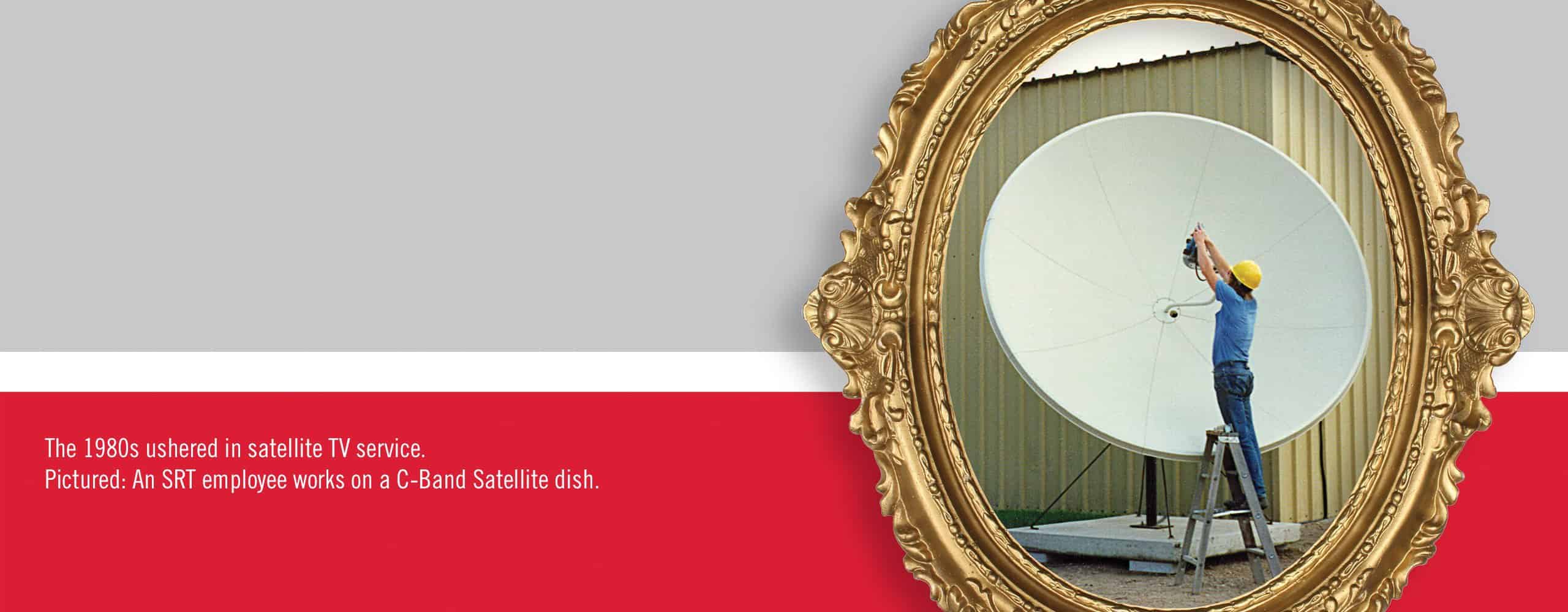 SRT employees demonstrate a telecommunications power panel used in the 1960s.