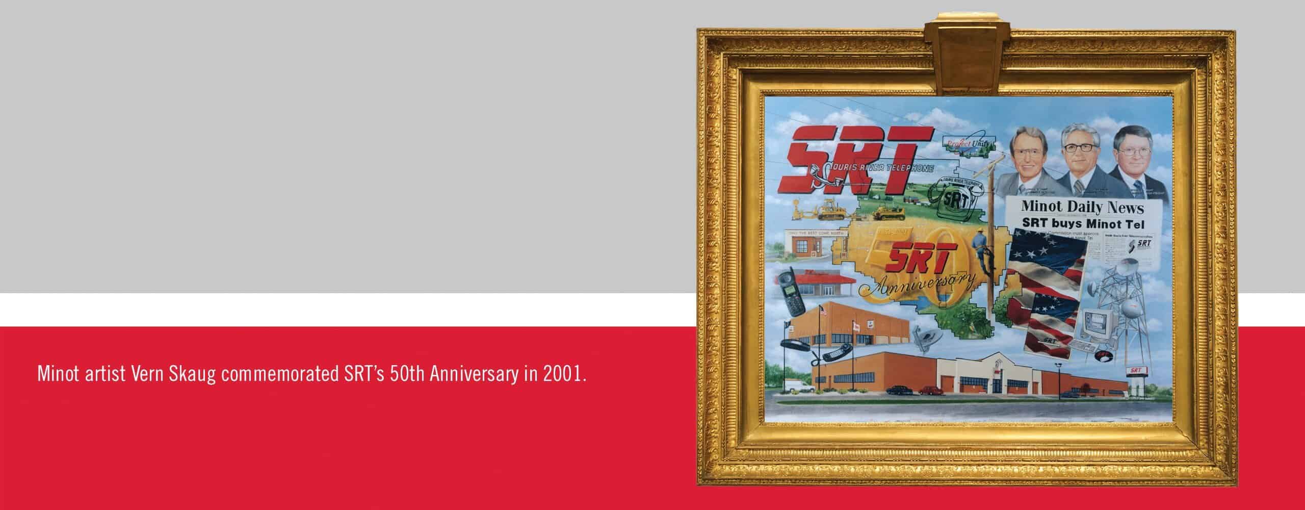 SRT employees demonstrate a telecommunications power panel used in the 1960s.